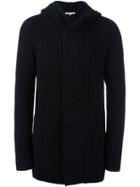 Helmut Lang Ribbed Cardigan, Men's, Size: Small, Black, Cotton/nylon/wool