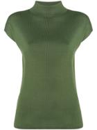 Max Mara Studio High Neck Jersey Top - Green