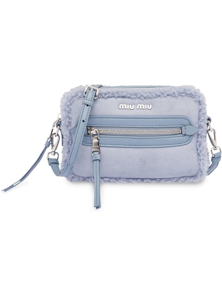 Miu Miu Sheepskin Shoulder Bag - Blue