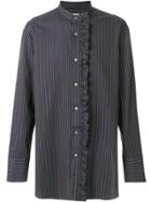 Wooyoungmi Striped Gathered Detail Shirt - Blue