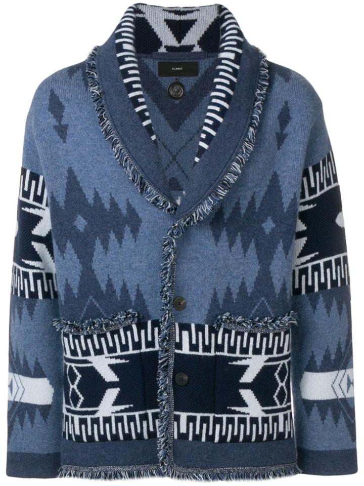 Alanui Cashmere Patterned Cardigan - Blue
