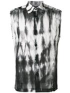 Ann Demeulemeester Tie-dye Print Sleeveless Shirt - Black