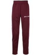 Palm Angels Stripe Trim Sweatpants - Purple