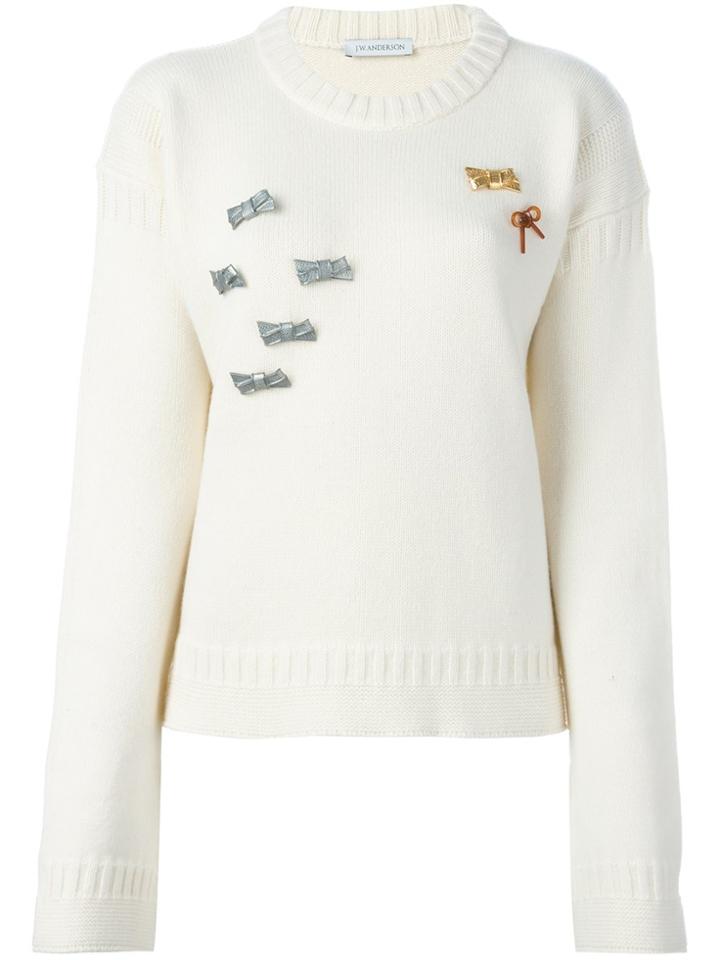 Jw Anderson Bow Applique Jumper - White