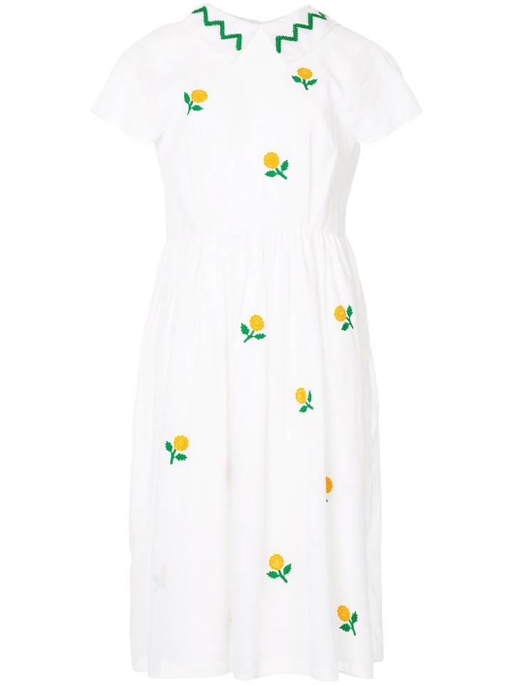 Jupe By Jackie Floral Embroidered Shirt Dress - White