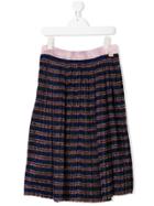 Little Marc Jacobs Teen Lurex Pleated Skirt - Blue