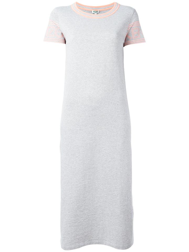 Kenzo Round Neck T-shirt Dress, Women's, Size: Large, Grey, Cotton