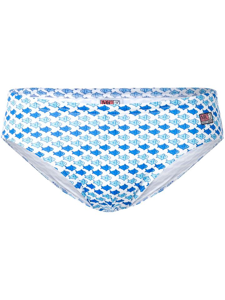 Mc2 Saint Barth - Fish Print Swim Trunks - Men - Polyamide/polyester/spandex/elastane - Xxl, White, Polyamide/polyester/spandex/elastane