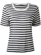 T By Alexander Wang Striped T, Women's, Size: Small, Black, Linen/flax/rayon