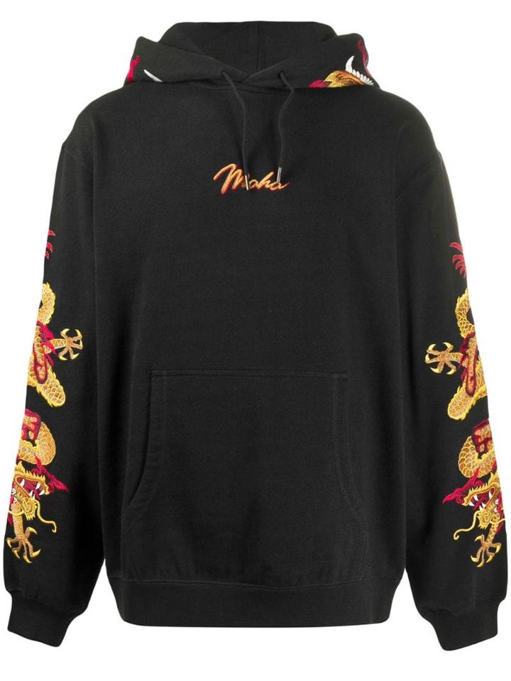 Maharishi Dragon Embroidery Hoodie - Black