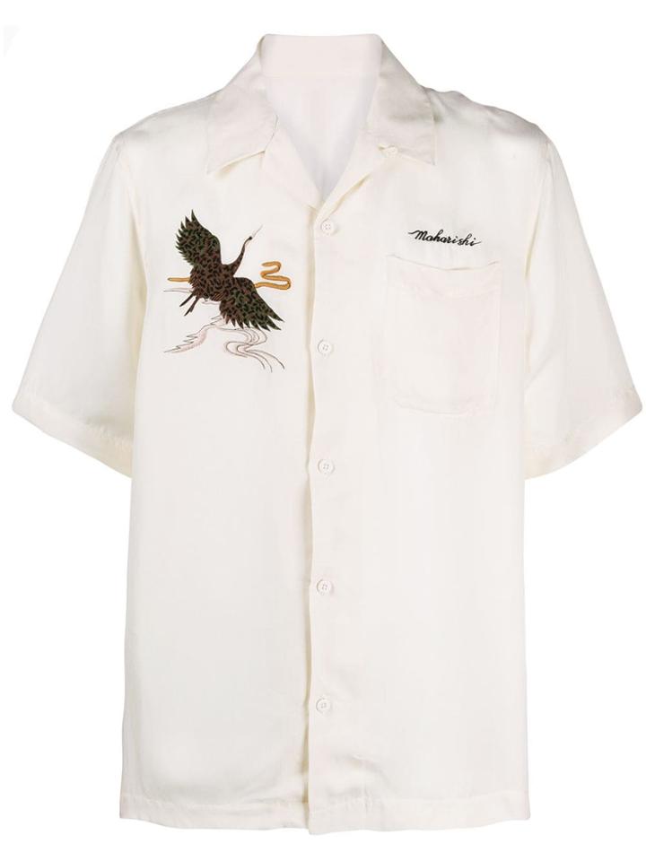 Maharishi Embroidered Bird Scene Shirt - Neutrals