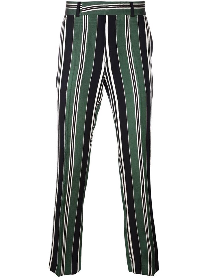 Paul Smith Striped Tailored Trousers, Men's, Size: 32, Black, Cupro/viscose/cotton/silk