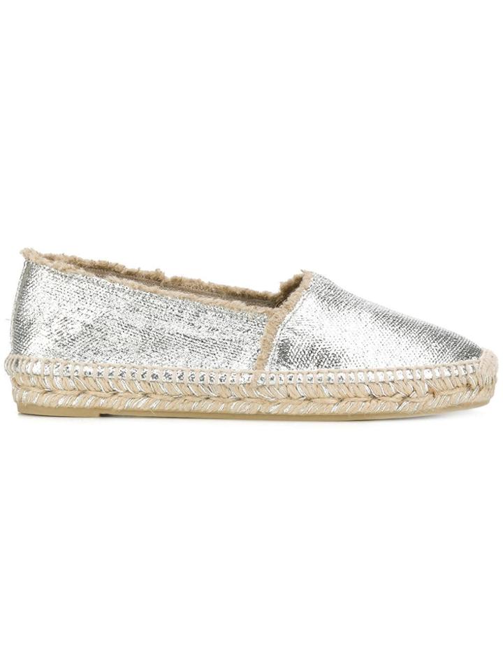 Castañer Kito Flat Espadrilles - Silver