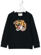 Gucci Kids Embroidered Tiger Sweatshirt, Boy's, Size: 8 Yrs, Blue