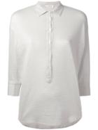 Zanone - Three-quarters Sleeve Polo Shirt - Women - Cotton/linen/flax - 42, Nude/neutrals, Cotton/linen/flax