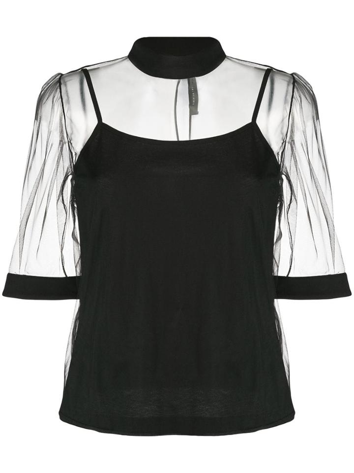 Federica Tosi Layered Sheer Blouse - Black