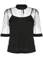 Federica Tosi Layered Sheer Blouse - Black