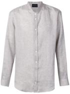 Emporio Armani Band Collar Shirt - Grey