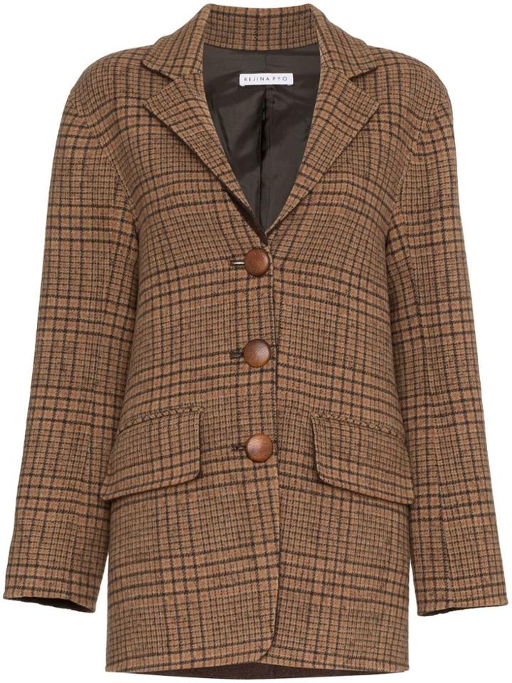 Rejina Pyo Check Wool Blazer - Brown