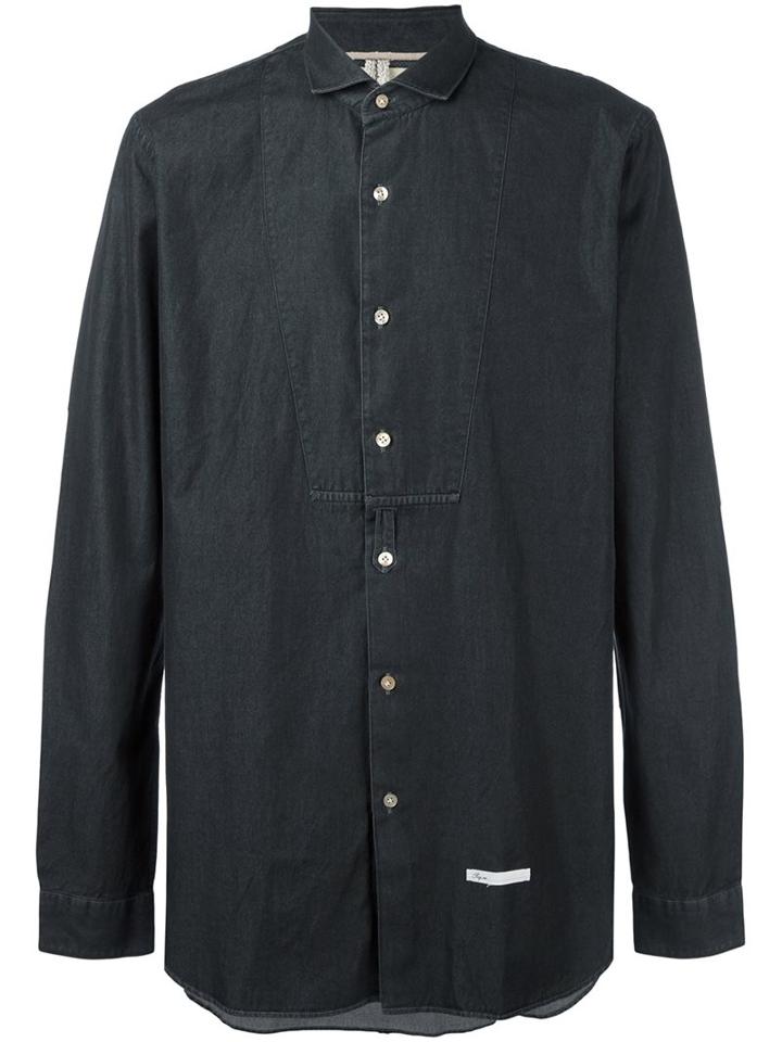 Dnl Cut-away Collar Shirt, Men's, Size: 39, Black, Cotton/polyamide