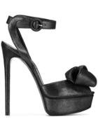 Casadei Bow Embellished Sandals - Black