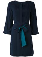 Vanessa Seward - Pintucked Dress - Women - Silk - 38, Blue, Silk