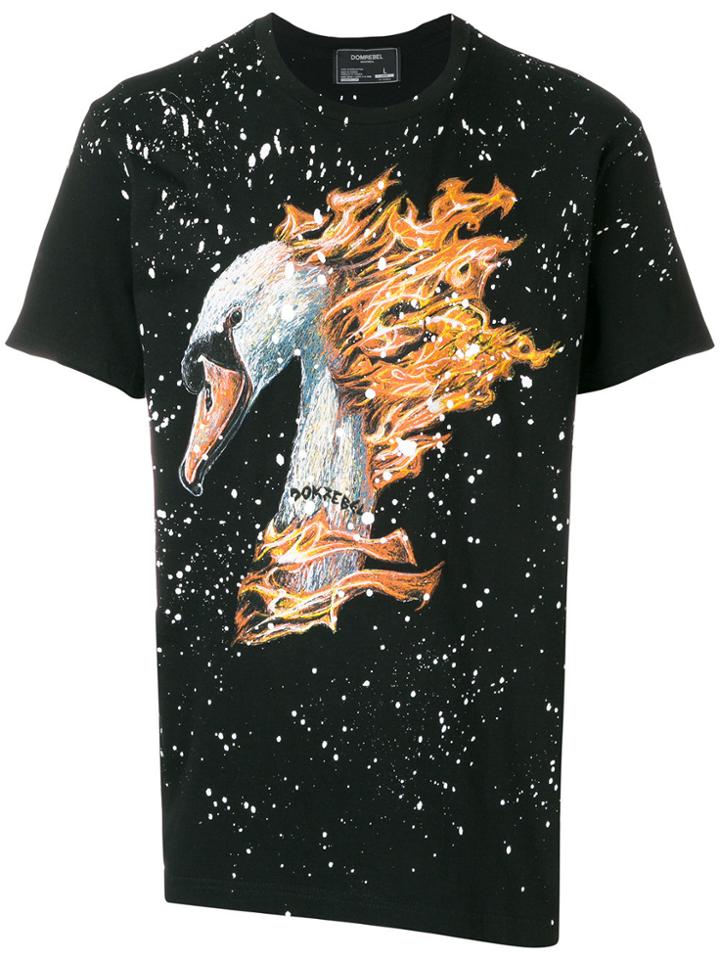 Dom Rebel Flaming Swan T-shirt - Black