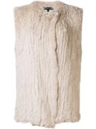Dolce Cabo Fur Waistcoat, Women's, Size: Large, Nude/neutrals, Rabbit Fur