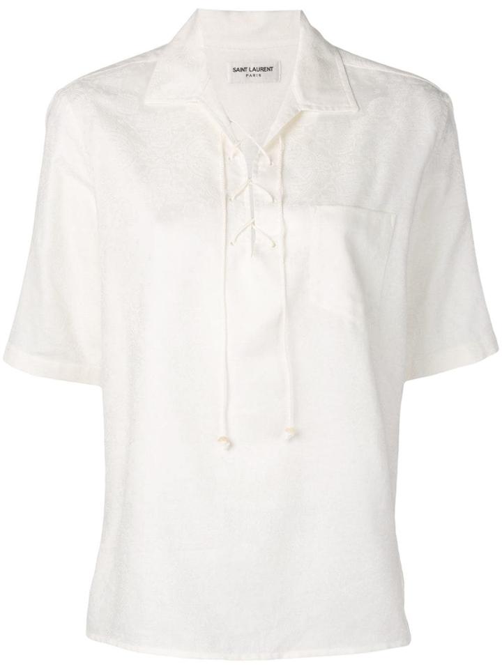 Saint Laurent Bandana Jacquard Shirt - White