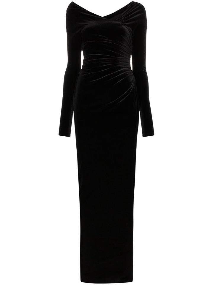 Alexandre Vauthier Velvet Side-slit Gown - Black
