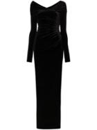 Alexandre Vauthier Velvet Side-slit Gown - Black