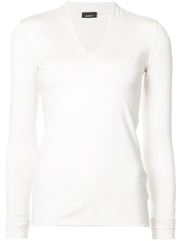 Akris Skinny V Neck Top - Neutrals