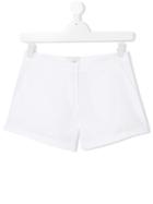 Fendi Kids Logo Patch Casual Shorts - White