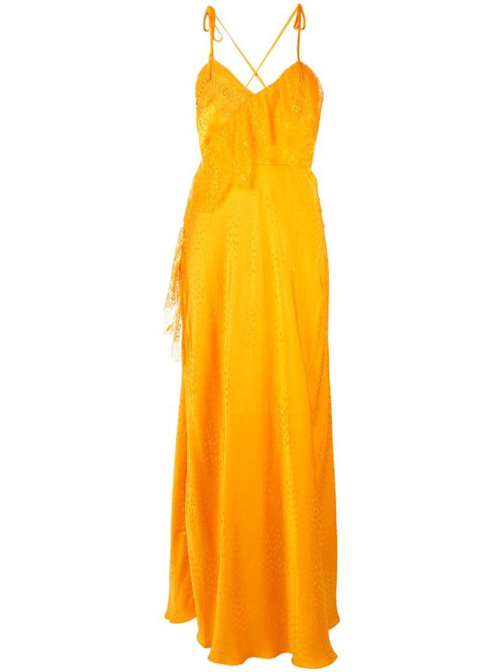 Self-portrait Lace Detail Cami Dress - Yellow
