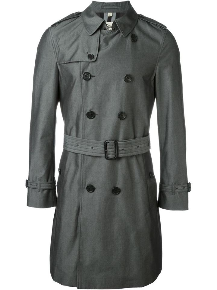 Burberry London Classic Trench Coat, Men's, Size: 48, Grey, Cotton/acetate/viscose