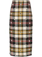 Miu Miu Crystal Check Virgin Wool Skirt - Multicolour