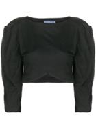 Thierry Mugler Vintage 1980's Cropped Blouse - Black