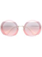 Miu Miu Eyewear Round Shaped Sunglasses - Pink & Purple