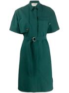 Cédric Charlier Short Sleeve Shirt Dress - Green