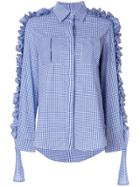 Katya Dobryakova Vichy Ruffle Shirt - Blue