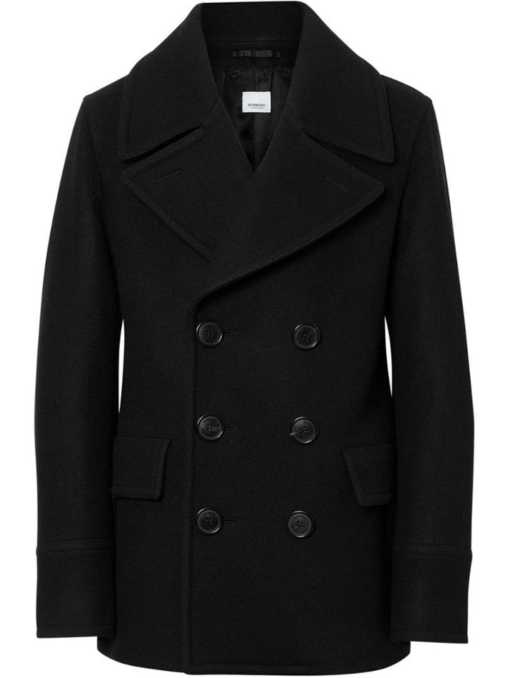 Burberry Wool Blend Pea Coat - Black