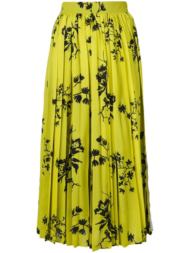 Act N&deg;1 Floral Pleated Skirt - Yellow & Orange