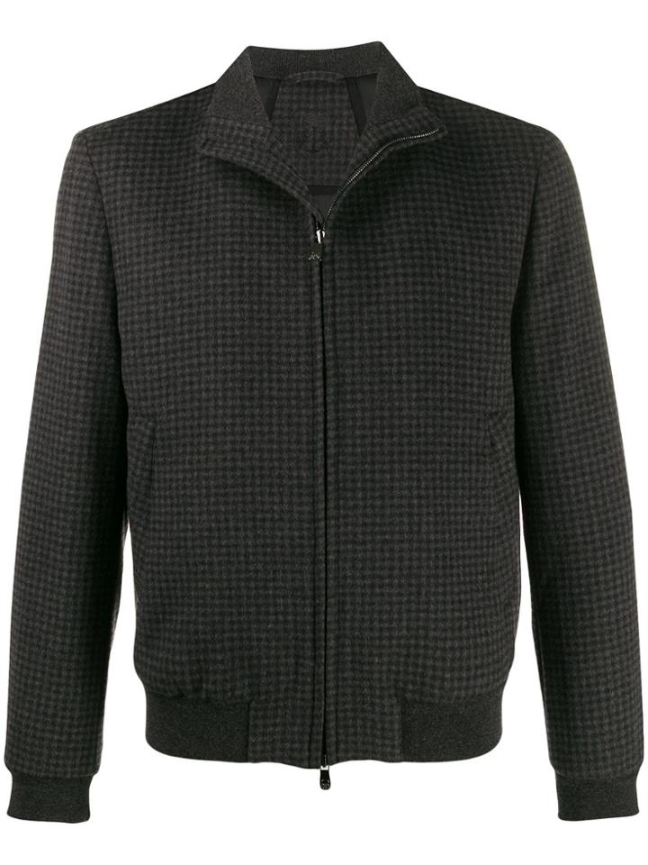 Corneliani Plaid Print Jacket - Grey