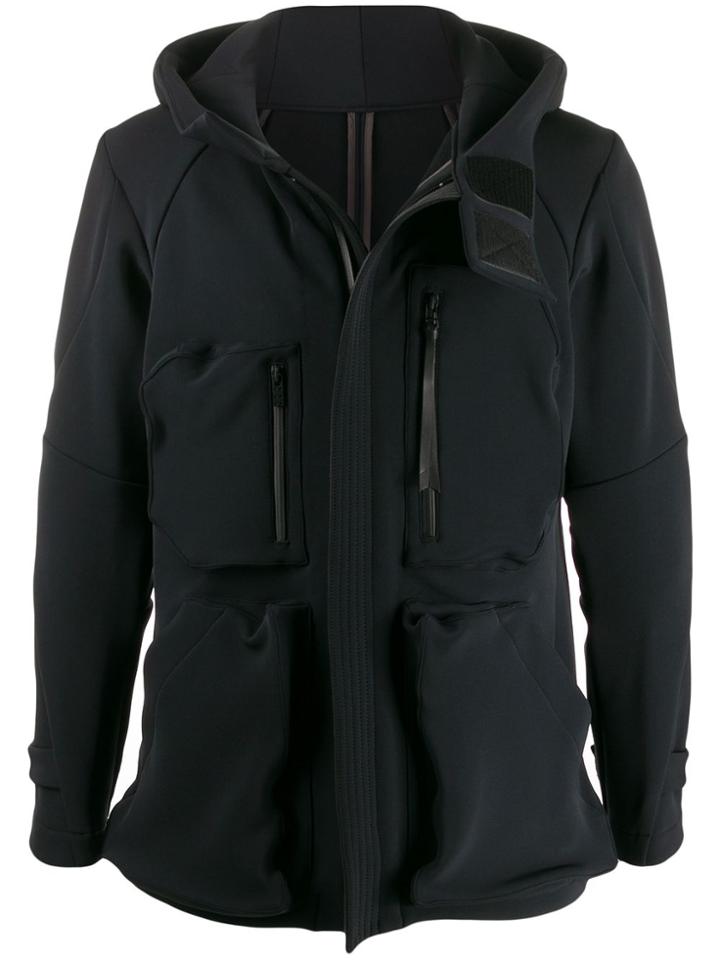 Devoa Multi-pocket Hooded Jacket - Black