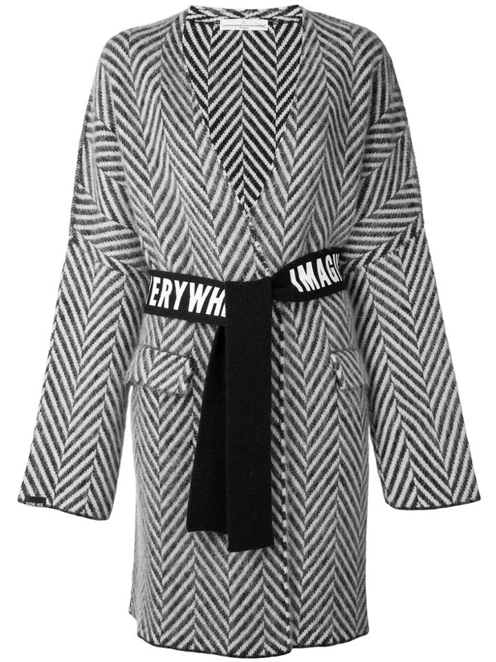 Golden Goose Chevron Belted Wrap Coat - Blue