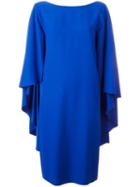 Alberta Ferretti Ruffled Back Shift Dress, Women's, Size: 42, Blue, Acetate/rayon