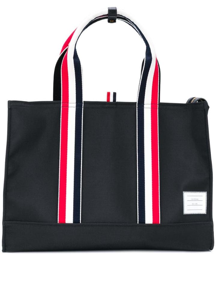 Thom Browne East-west Nylon Tote Bag - Black