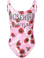 Moschino Rose Printed Swimsuit - White