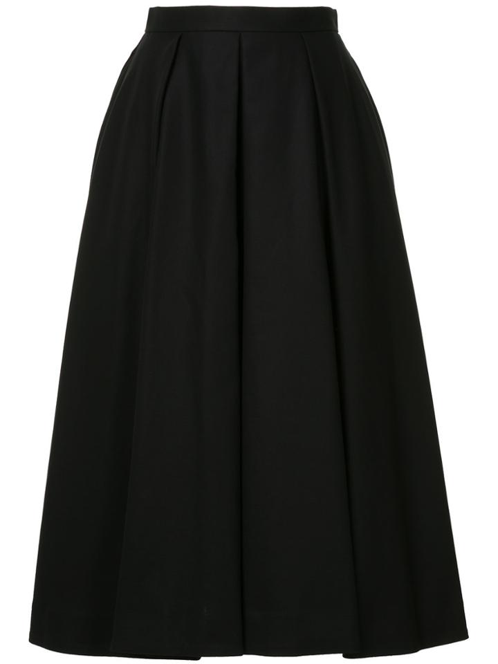 Enföld Box Pleat Midi Skirt - Black