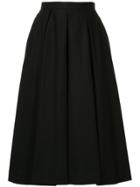 Enföld Box Pleat Midi Skirt - Black
